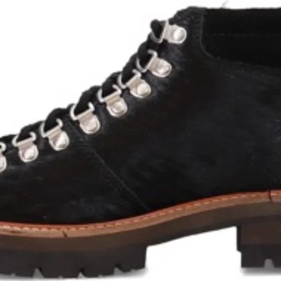 Clarks Orianna Alpine Leather Faux Fur Hiking Boots Black Size 6 - Picture 5 of 7